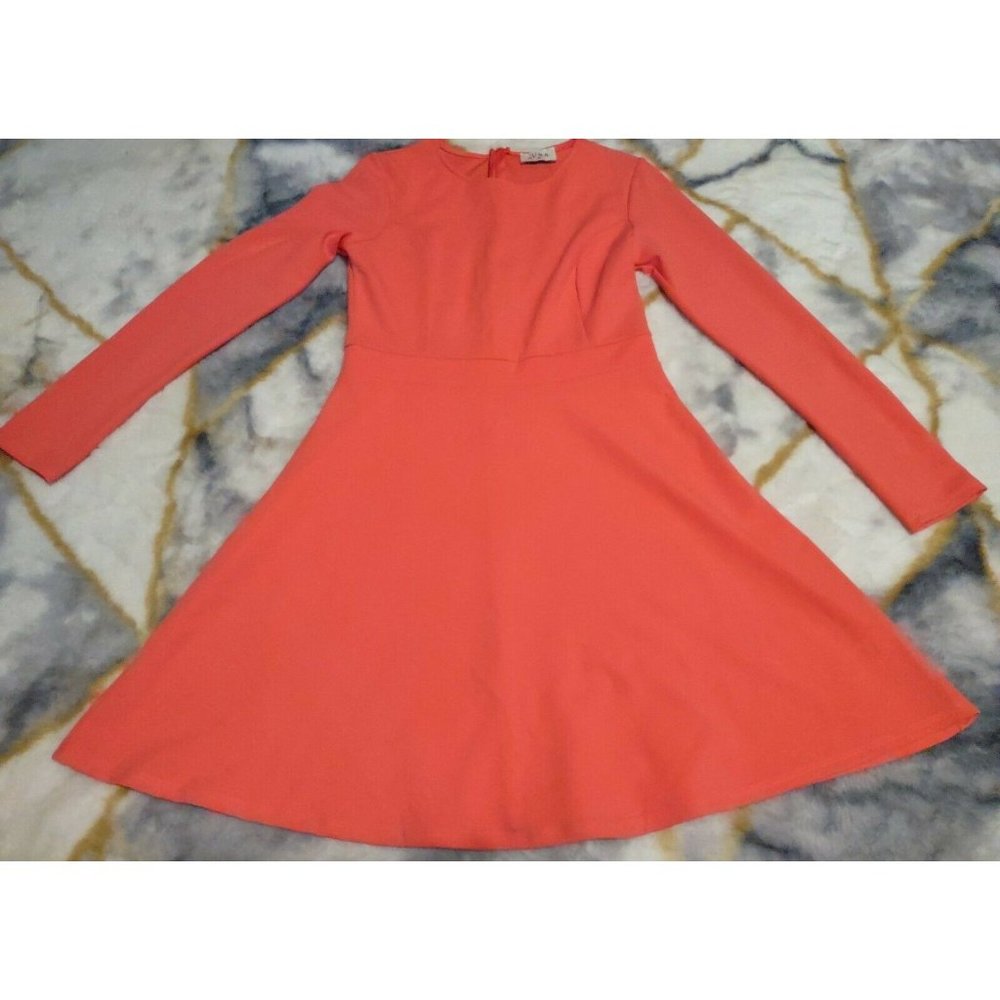 Aura A Line Dress Size Medium Salmon Pink Fit and Flare
